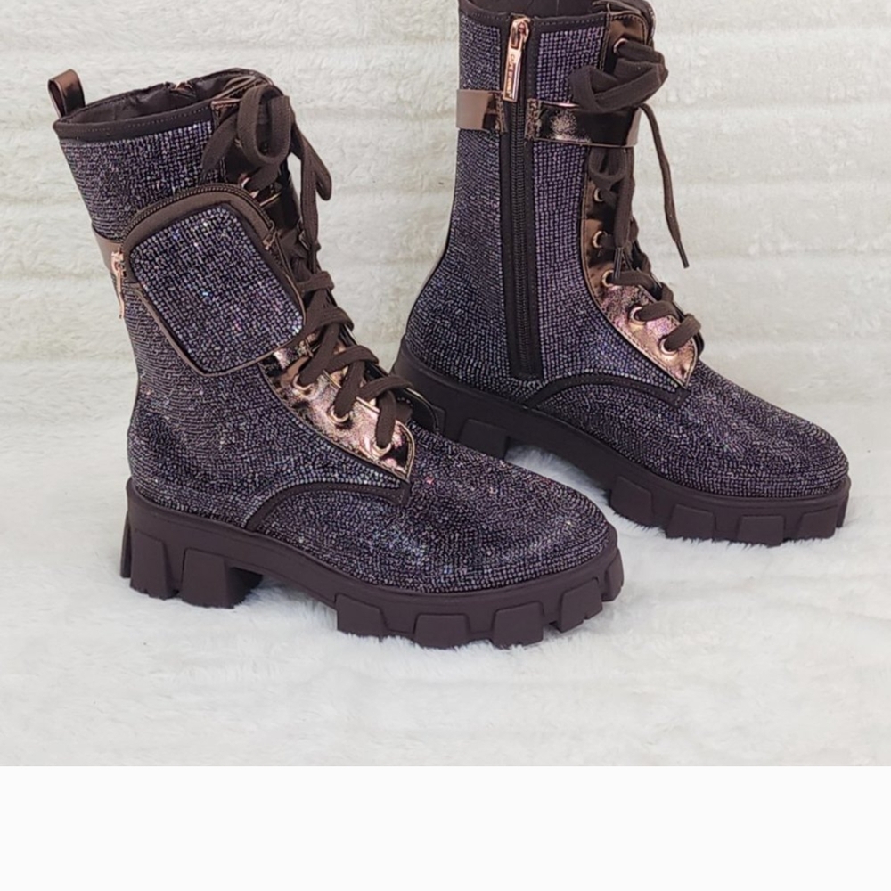 Dolls Kill Glittery Purple Combat Boots